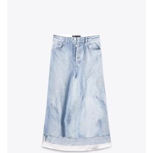 Zara Printed denim satin effect